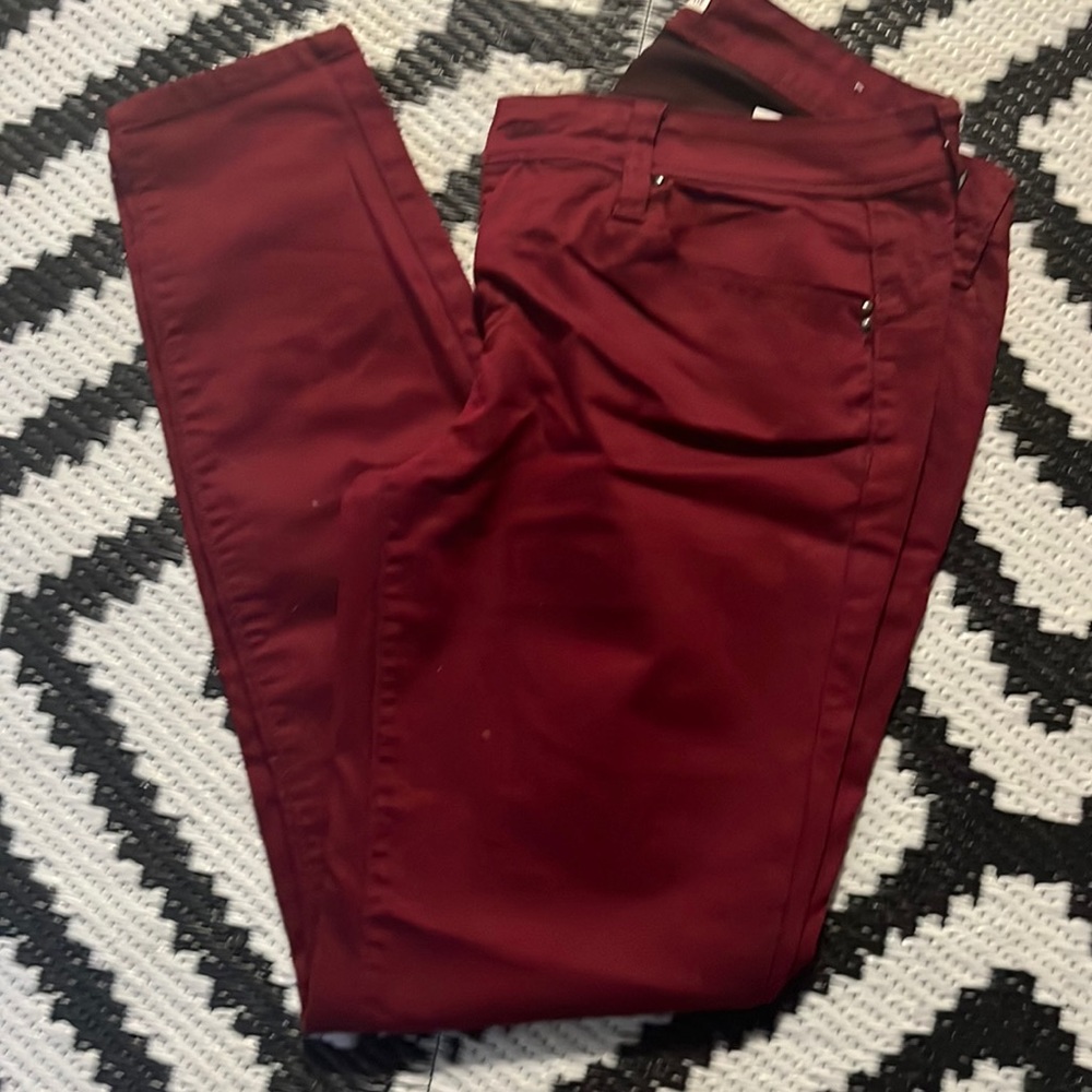Burgundy slim fit pants
